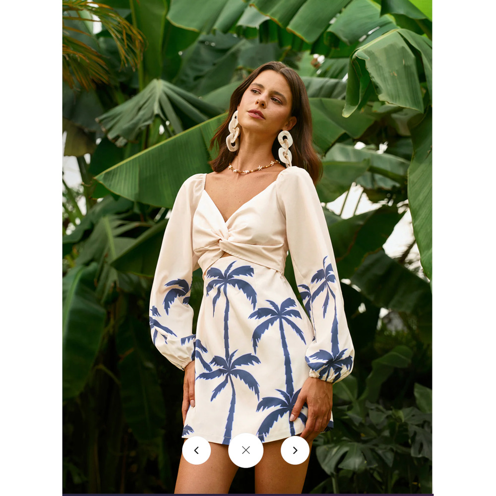 Copied - NWT Commense Long Sleeve Twist Front Print Dress Sz M